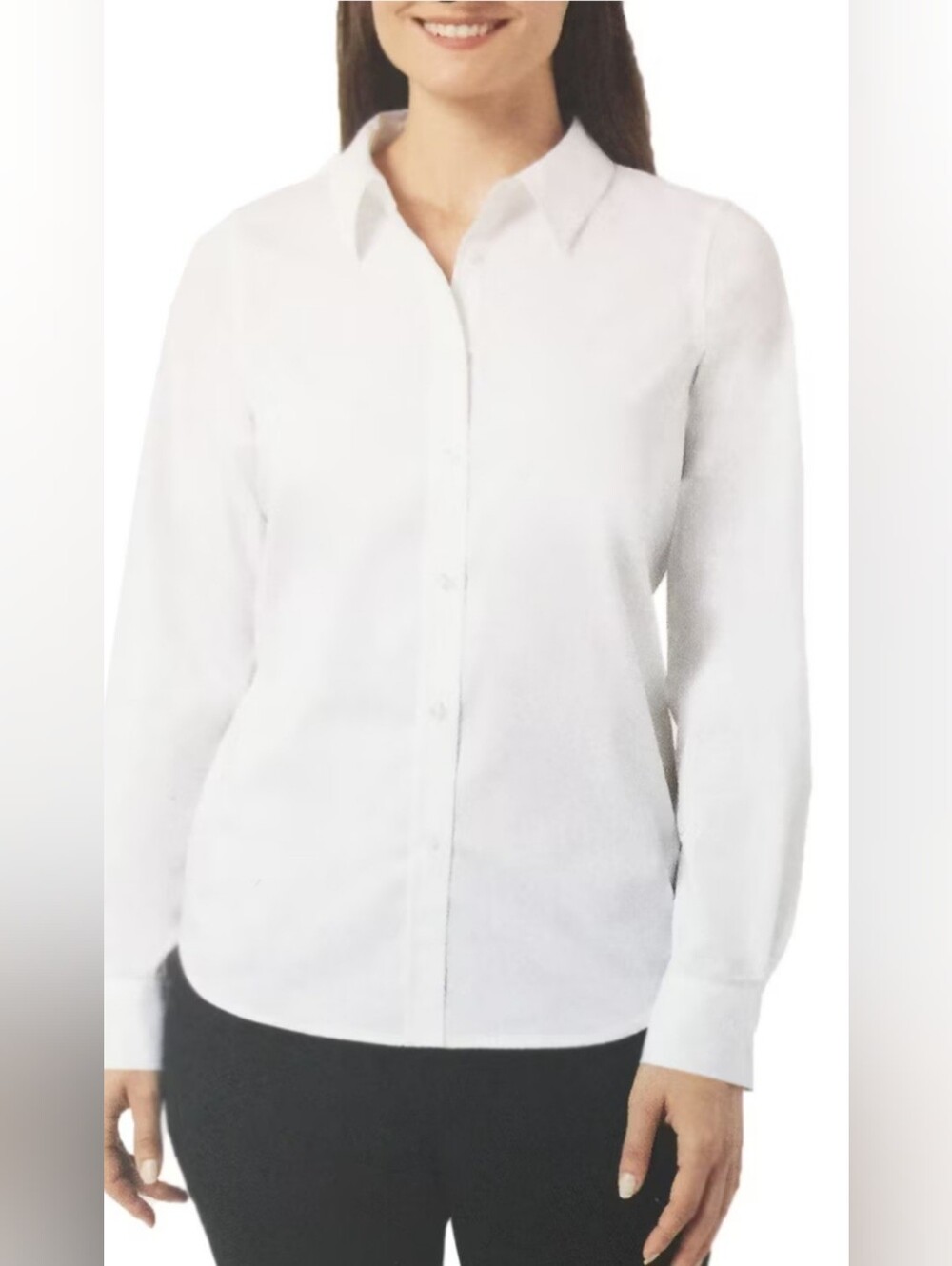 New Without Tag Chaps White Long Sleeve Blouse Large